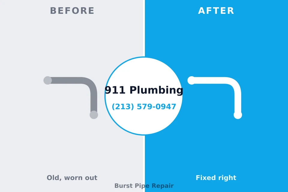 Before and after: plumbing repair New Providence, NJ